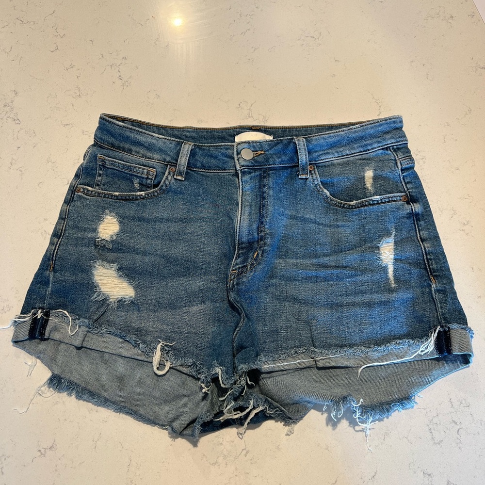 Distressed Denim Shorts